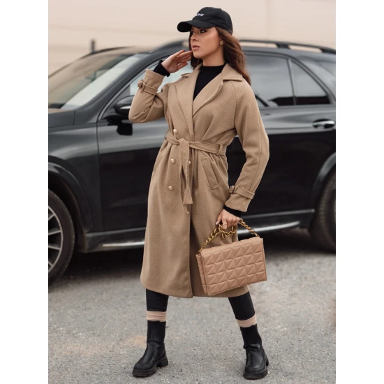 Sieviešu brūns mētelis Cameli NY0743