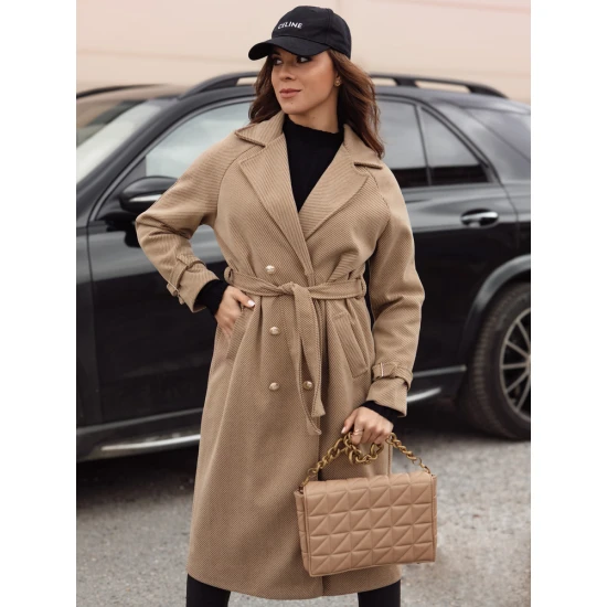 Sieviešu brūns mētelis Cameli NY0743