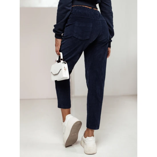 Sieviešu samta ikdienas bikses tumši zilā krāsā Velvi UY2288