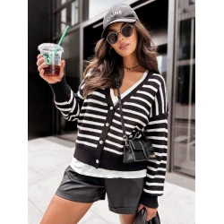 Sieviešu svītrains melns džemperis Brezzi