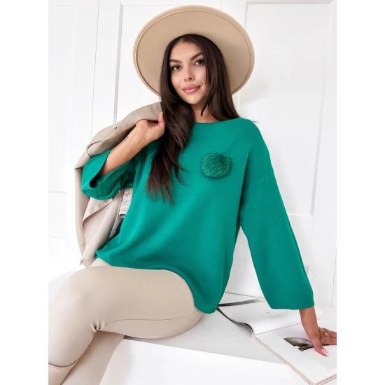 Sieviešu zaļš oversize džemperis Justi MY2008
