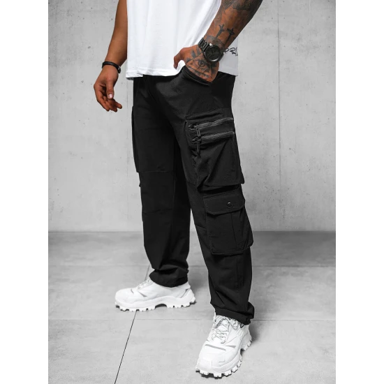 Vīriešu platās bikses Olimp melnā krāsā O/PS5527