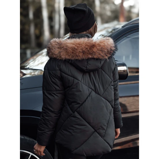 Sieviešu melna stepēta ziemas jaka Sisi TY4716