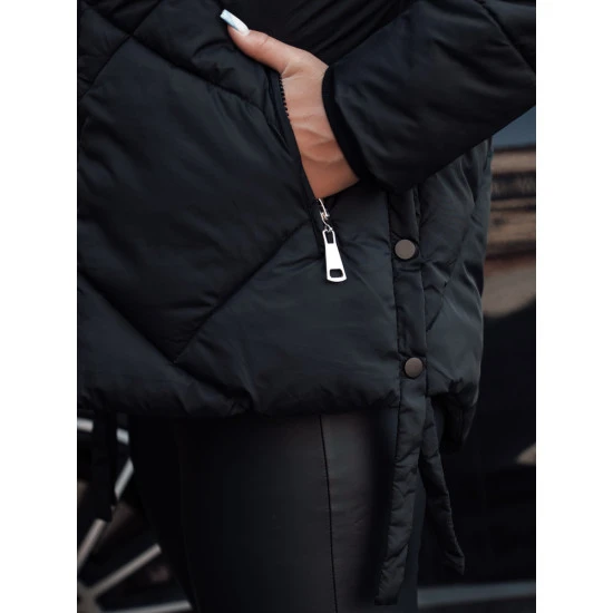 Sieviešu melna stepēta ziemas jaka Sisi TY4716