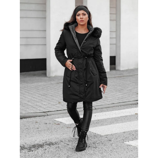 Adnel melna sieviešu divpusējā jaka TY4587