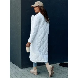 Sieviešu balts stepēts mētelis Dify