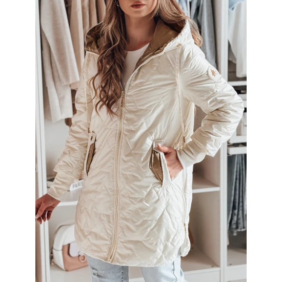 Balta stepēta jaka sievietēm Livi TY4808