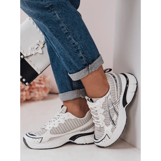 Sieviešu balti ar tumši zilām detaļām ikdienas apavi Dinamic ZY0619