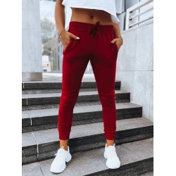 Sieviešu bordo krāsas ikdienas bikses Flor