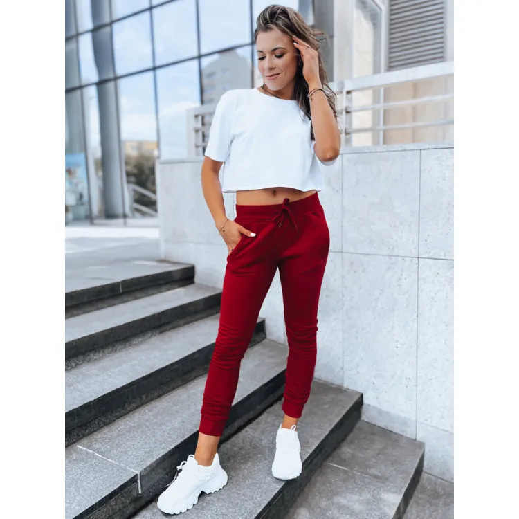 Sieviešu bordo krāsas ikdienas bikses Flor JS/CK01
