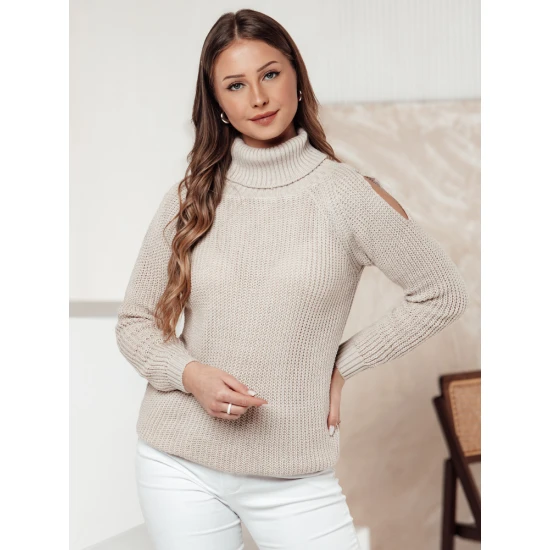 Sieviešu brūngans džemperis ar augstu apkakli Fibi MY2407