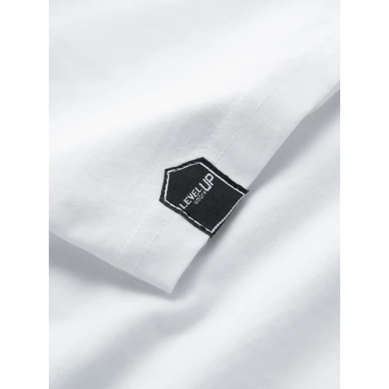 Vīriešu balts/pelēks krekls ar garām piedurknēm Artur V5 OM-LSCL-0105