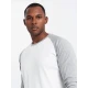 Vīriešu balts/pelēks krekls ar garām piedurknēm Artur V5 OM-LSCL-0105