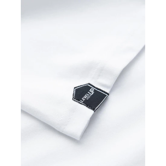 Vīriešu balts/tumši zils krekls ar garām piedurknēm Artur V1 OM-LSCL-0105