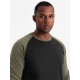 Vīriešu melns/haki krekls ar garām piedurknēm Artur V3 OM-LSCL-0105