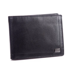 Vīriešu melns īstas ādas maks Danil