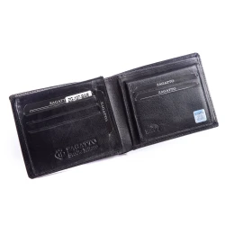 Vīriešu melns īstas ādas maks Danil