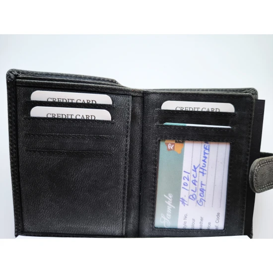 Vīriešu melns ādas maks Pikan ZG-N450 Premium