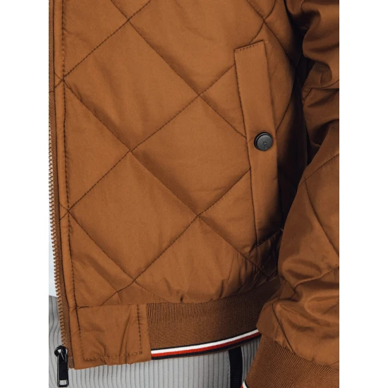 Vīriešu brūna jaka ar kapuci Stefun TX5011