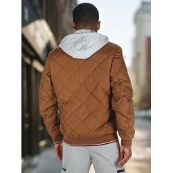 Vīriešu brūna jaka ar kapuci Stefun
