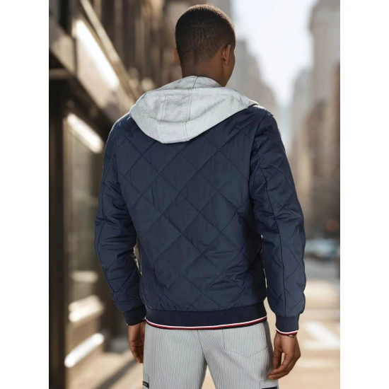 Vīriešu tumši zila jaka ar kapuci Stefun Jakas