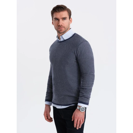 Vīriešu tumši zils džemperis Omāna V1 OM-SWSW-0118
