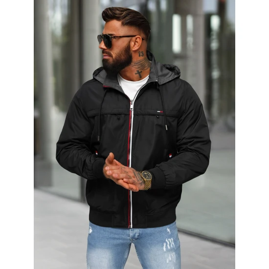 Melna jaka ar kapuci Kemir JS/16M9207/392