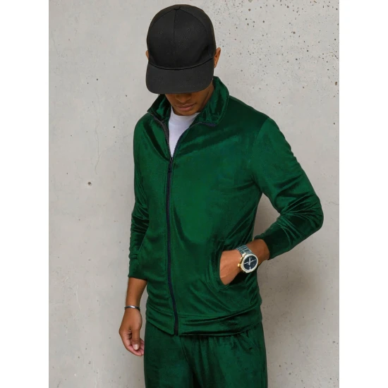 Vīriešu zaļš velūra džemperis Onil BX5536