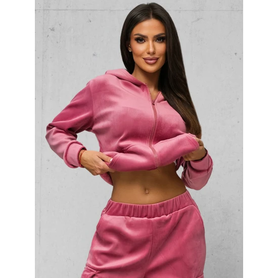 Sieviešu tumši rozā velūra komplekts Alin