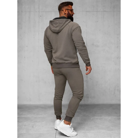 Vīriešu brūns treniņtērps ar kapuci Adam O/FF3705AB