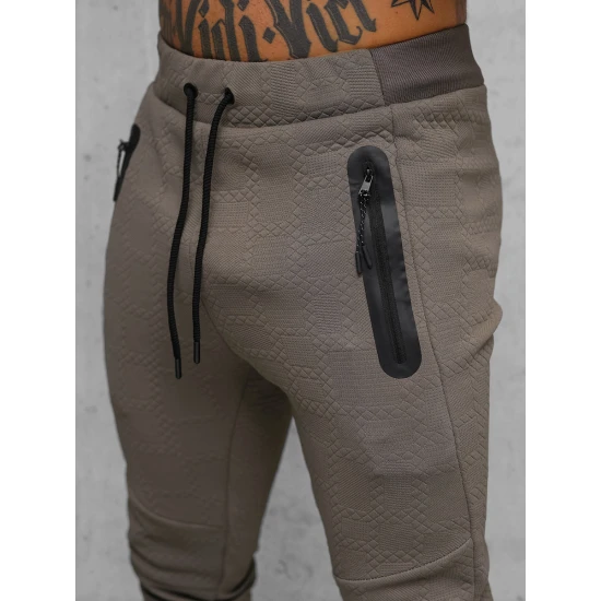 Vīriešu brūns treniņtērps ar kapuci Adam O/FF3705AB