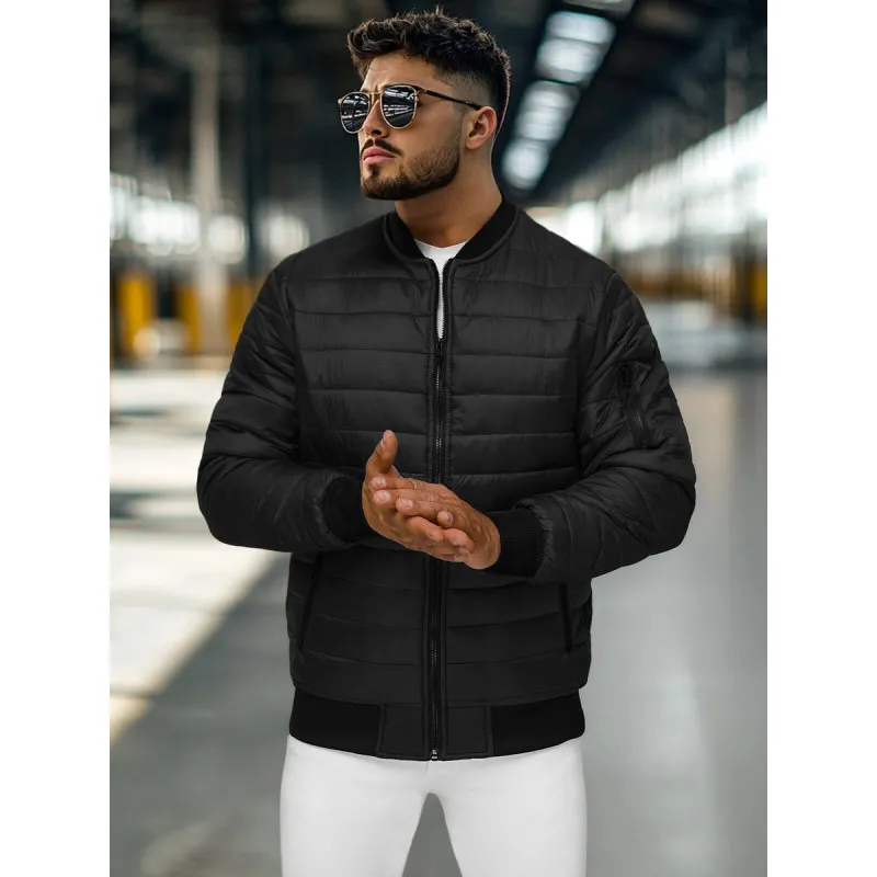 Vīriešu stepēta melna jaka Minti 8M1527/392