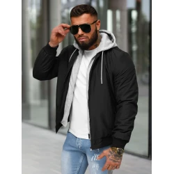 Vīriešu melna jaka ar kapuci Eidan