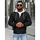 Vīriešu melna jaka ar kapuci Eidan JS/84M3031/392