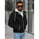Vīriešu melna jaka ar kapuci Pyter JS/31M5069/392