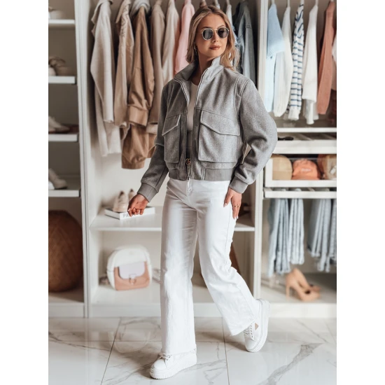 Sieviešu pelēka oversize bomber jaka Milina TY4792