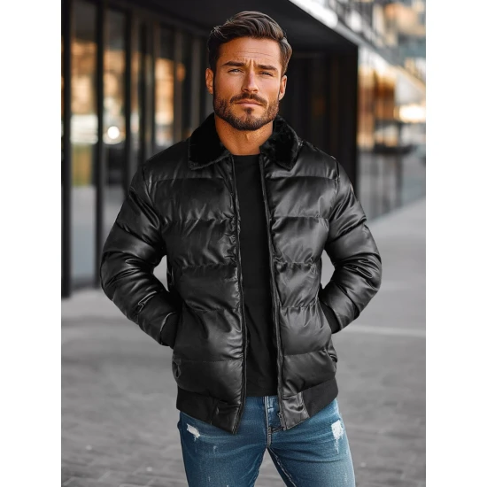 Vīriešu melna ziemas jaka Dorian O/M795Z