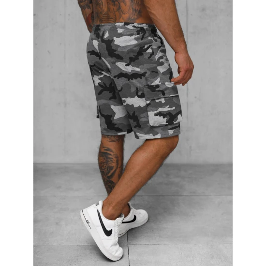 Vīriešu pelēkie kamuflāžas šorti Army Īsfilmas | Tilti