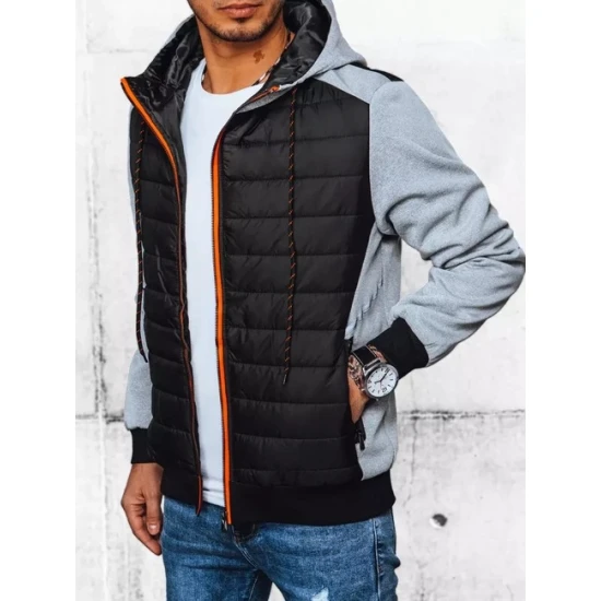 Vīriešu pelēka jaka ar kapuci Bastin TX4393