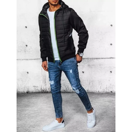 Vīriešu melna jaka ar kapuci Bastin TX4394