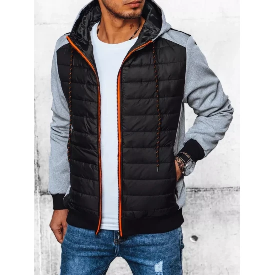 Vīriešu pelēka jaka ar kapuci Bastin TX4393