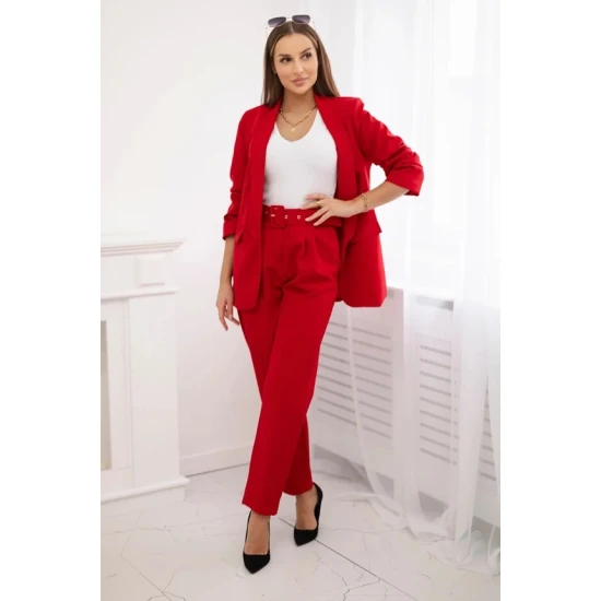 Elegants dāmu komplekts sarkanā krāsā Silva Sieviešu uzvalki