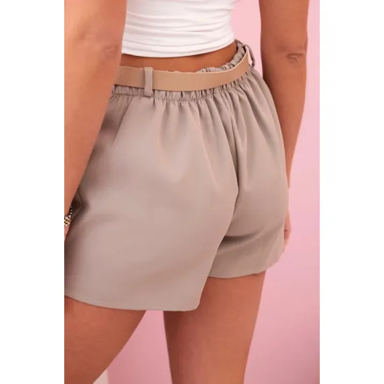 Pleated skirt-shorts in brown Arnita 32106