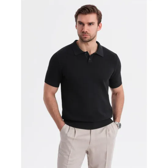 Vīriešu melns polo krekls Swing V5 OM-POSS-0117