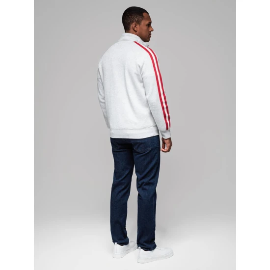 Vīriešu pelēks džemperis ar augstu apkakli Olin V1 OM-SSZP-0219