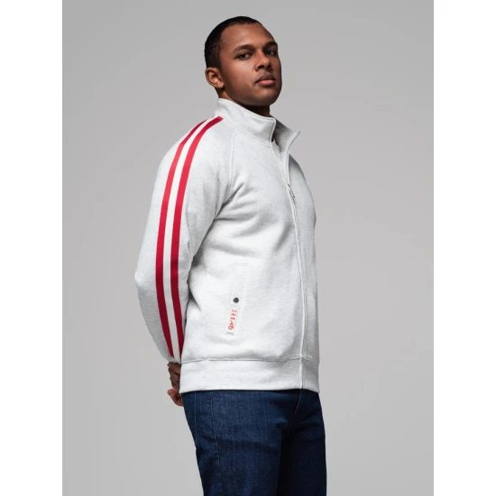 Vīriešu pelēks džemperis ar augstu apkakli Olin V1 OM-SSZP-0219