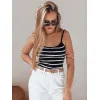 Sieviešu melni svītraini plakanas formas stripes Strip RY2900