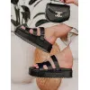 Sieviešu Flip Flip Flops in melna ZY0867