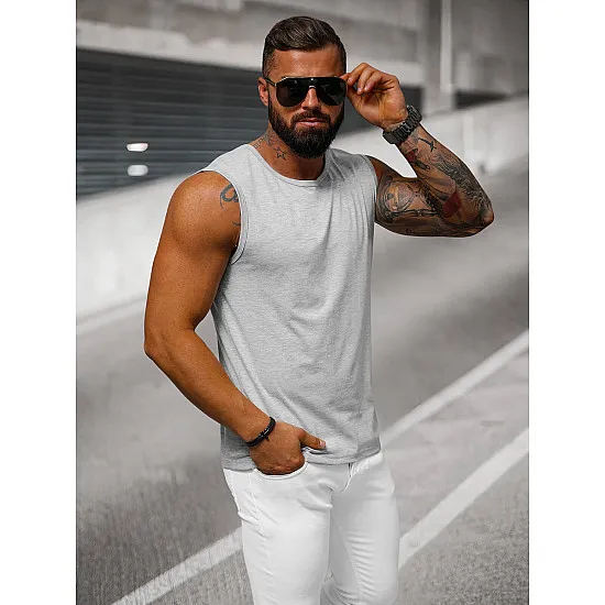 Varrukateta helehall meeste t-särk Look JS/99001