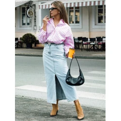 Ilgi džinsa zili svārki Almi